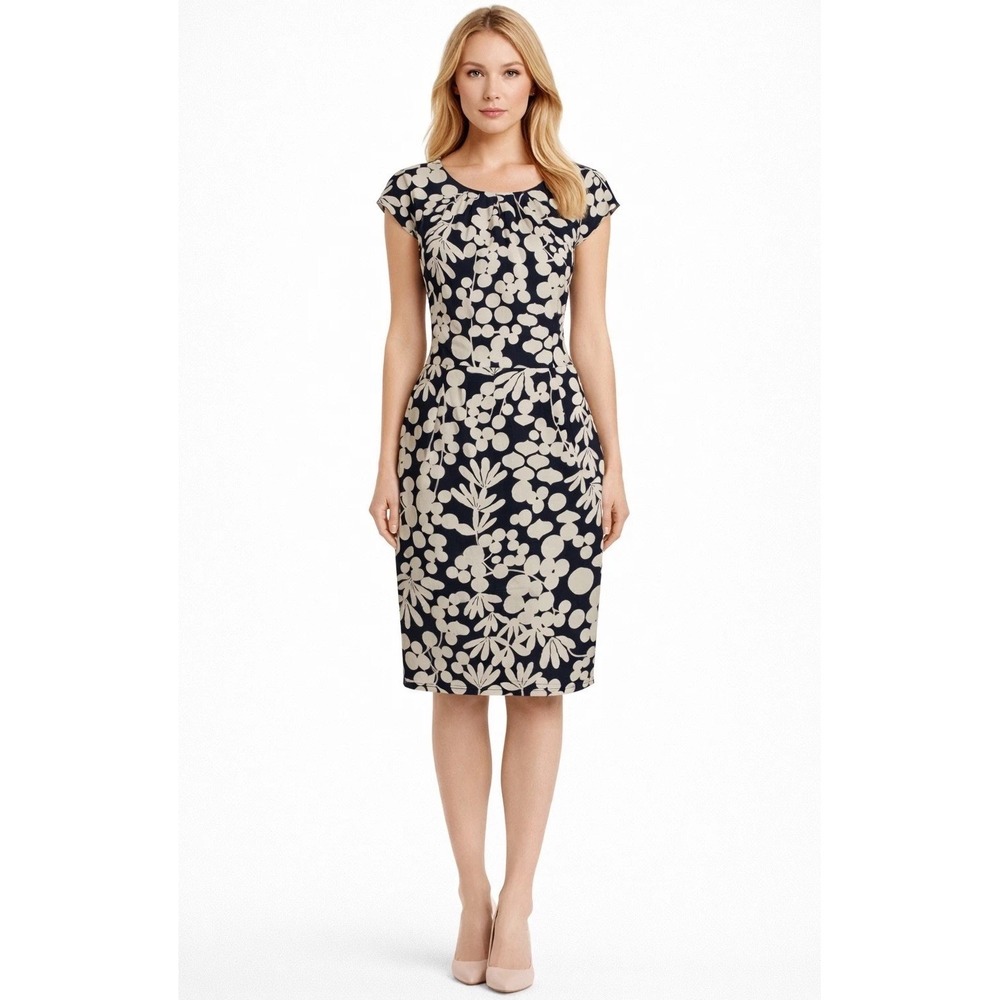 Boden Olivia Dress Botanical British Garden Career Floral Country Club Size 14 L
